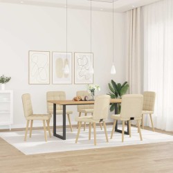 Chaises à manger lot de 6 crème tissu 