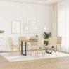 Chaises à manger lot de 6 crème tissu 