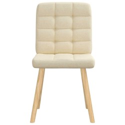 Chaises à manger lot de 6 crème tissu 