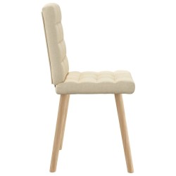 Chaises à manger lot de 6 crème tissu 