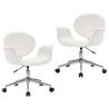 Chaises pivotantes à manger lot de 2 blanc similicuir 