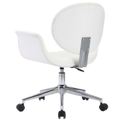 Chaises pivotantes à manger lot de 2 blanc similicuir 