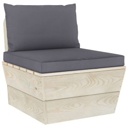 Canapé palette à 3 places de jardin avec coussins Bois d'épicéa 