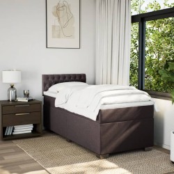 Sommier à lattes de lit avec matelas Marron foncé 90x190 cm 