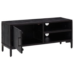 Meuble TV Noir 90x30x40 cm Bois de pin massif 