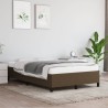 Cadre de lit sans matelas marron foncé 120x190 cm tissu 