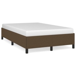 Cadre de lit sans matelas marron foncé 120x190 cm tissu 