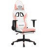 Chaise de jeu de massage avec repose-pied Blanc rose Similicuir 