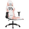 Chaise de jeu de massage avec repose-pied Blanc rose Similicuir 