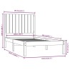 Cadre de lit sans matelas 100x200 cm bois massif de pin 