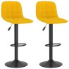 Tabourets de bar lot de 2 Jaune Velours 