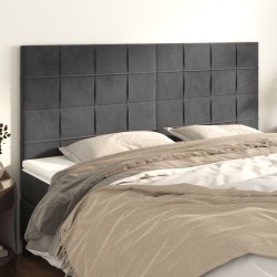 Têtes de lit 4 pcs Gris foncé 80x5x78/88 cm Velours 