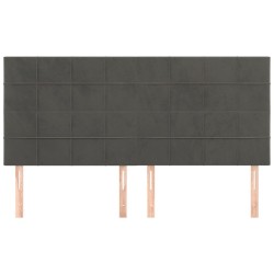 Têtes de lit 4 pcs Gris foncé 80x5x78/88 cm Velours 