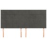 Têtes de lit 4 pcs Gris foncé 80x5x78/88 cm Velours 