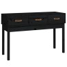 Table console Noir 114x40x75 cm Bois massif de pin 