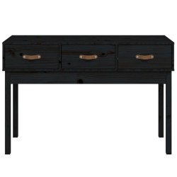 Table console Noir 114x40x75 cm Bois massif de pin 