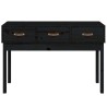 Table console Noir 114x40x75 cm Bois massif de pin 