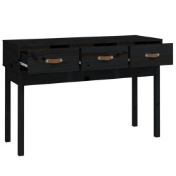 Table console Noir 114x40x75 cm Bois massif de pin 