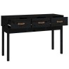 Table console Noir 114x40x75 cm Bois massif de pin 
