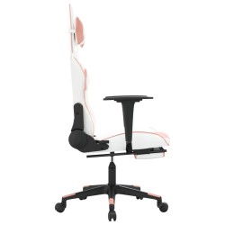 Chaise de jeu avec repose-pied Blanc et rose Similicuir 