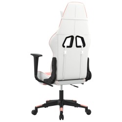 Chaise de jeu avec repose-pied Blanc et rose Similicuir 