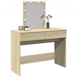 Coiffeuse avec LED chêne sonoma 100x40x130 cm 
