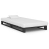 Cadre de lit de palette sans matelas gris 100x200cm bois massif 