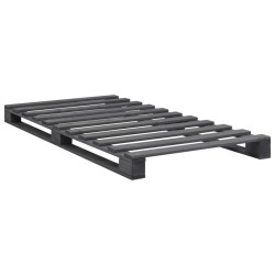 Cadre de lit de palette sans matelas gris 100x200cm bois massif 