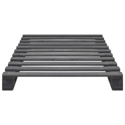 Cadre de lit de palette sans matelas gris 100x200cm bois massif 