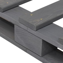 Cadre de lit de palette sans matelas gris 100x200cm bois massif 