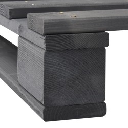 Cadre de lit de palette sans matelas gris 100x200cm bois massif 