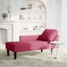 Fauteuil long avec coussin et accoudoir droit rouge bordeaux 