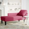 Fauteuil long avec coussin et accoudoir droit rouge bordeaux 