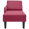 Fauteuil long avec coussin et accoudoir droit rouge bordeaux 