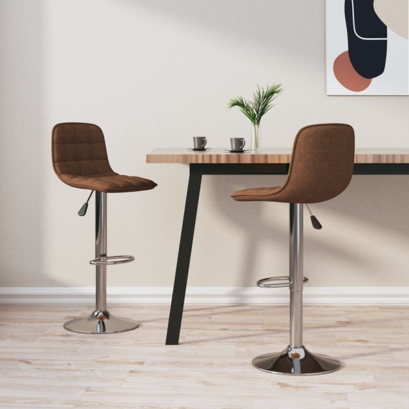 Tabourets de bar lot de 2 marron tissu Tabourets de bar lot de 2 marron tissu