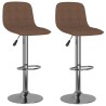 Tabourets de bar lot de 2 marron tissu 