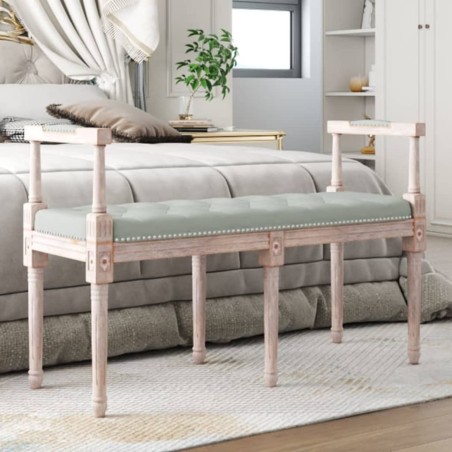 Banc Gris clair 110x40x70 cm Velours 