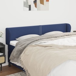 Tête de lit avec oreilles Bleu 163x23x78/88 cm Tissu 