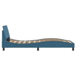 Cadre de lit et tête de lit sans matelas bleu 80x200 cm velours 