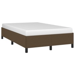 Cadre de lit sans matelas marron foncé 120x190 cm tissu 