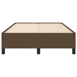 Cadre de lit sans matelas marron foncé 120x190 cm tissu 