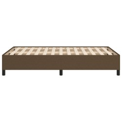 Cadre de lit sans matelas marron foncé 120x190 cm tissu 