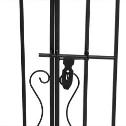 Portail de jardin noir 121x8x120 cm fer forgé  