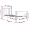 Cadre de lit sans matelas 100x200 cm bois massif 