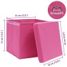 Boîtes de rangement avec couvercles 10pcs Rose 32x32x32cm Tissu 
