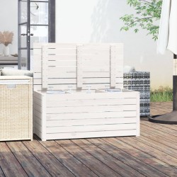 Boîte de jardin blanc 101x50,5x46,5 cm bois massif de pin 