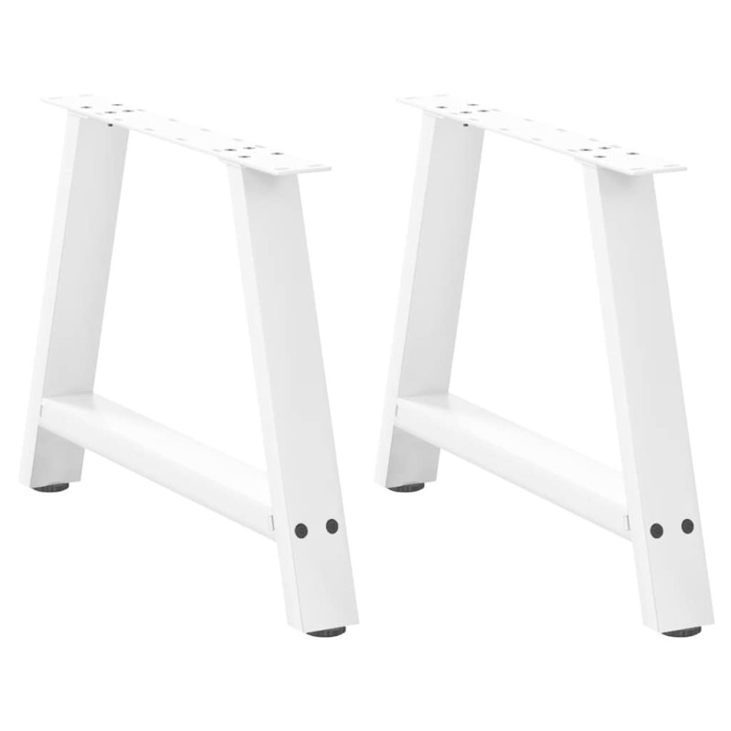 Pieds de table basse en forme de A, 2 pièces, blanc, 60 x (42-43) cm, acier 