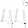 Pieds de table basse en forme de A, 2 pièces, blanc, 60 x (42-43) cm, acier 