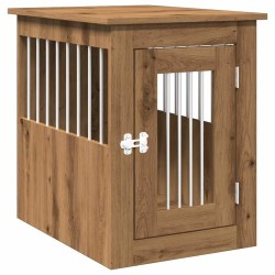 Meuble de cage pour chiens chêne artisanal 45x62x59 cm 