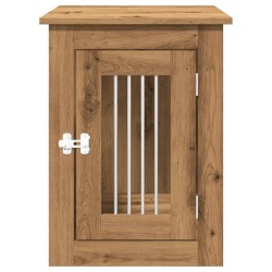 Meuble de cage pour chiens chêne artisanal 45x62x59 cm 